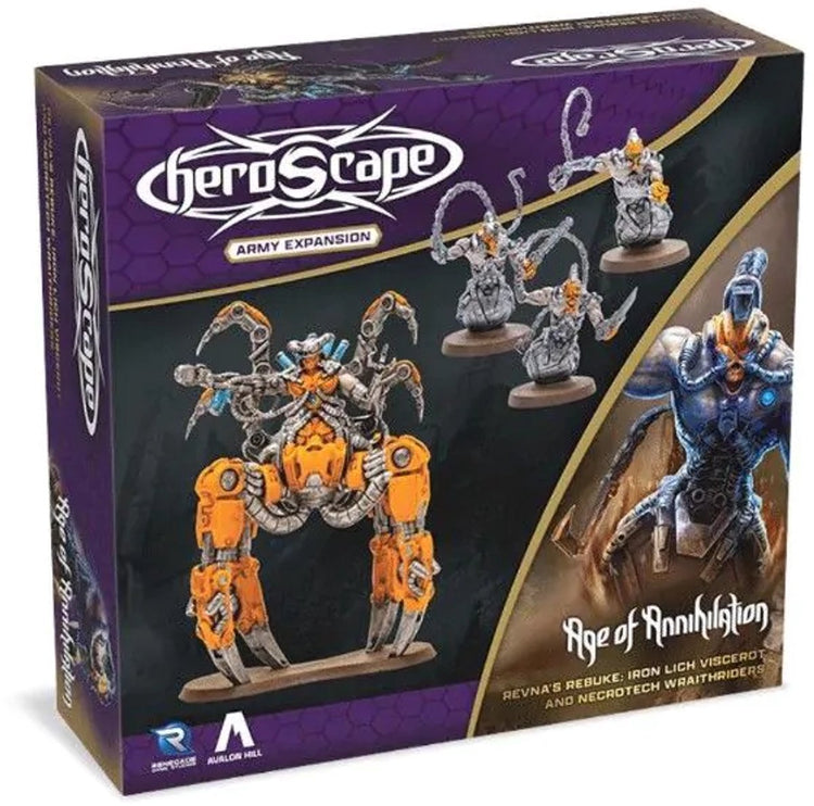 Renegade Heroscape Expansion Revna's Rebuke : Iron Lich Viscerot et Necrotech Wraithriders Army *version anglaise* et accessoires