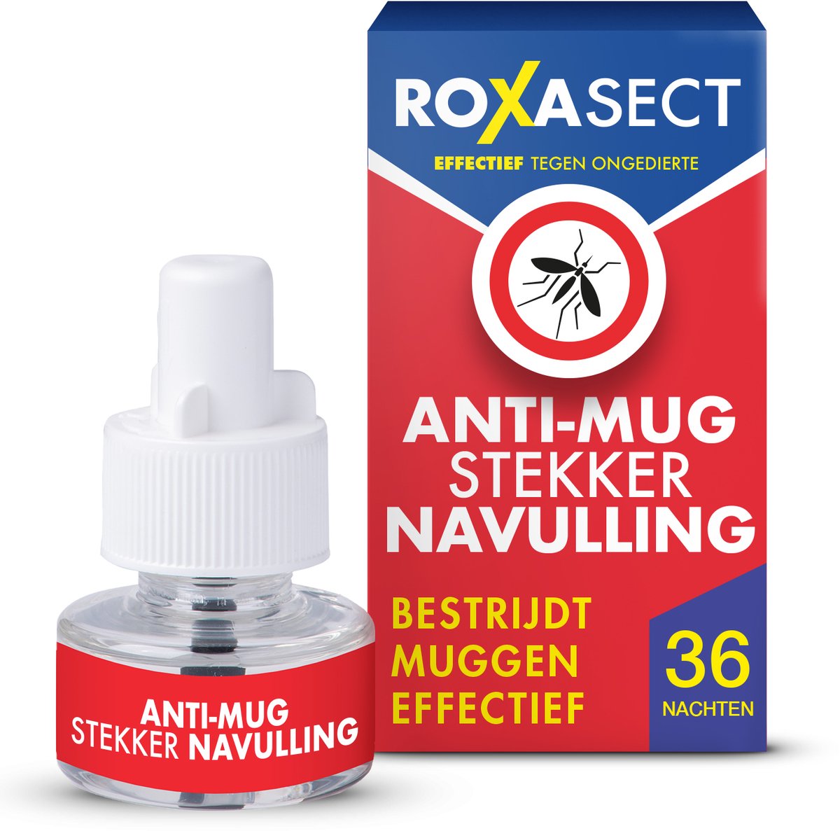 Roxasect recharge bouchon anti-moustique - pack de recharge de bouchon anti-moustique - protection 36 nuits - 1 pièce