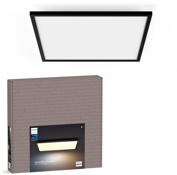 Lampe à panneau Philips Hue Aurelle – lumière blanche chaude à froide – noir – carré grand