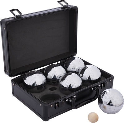Jeu de boules Engelhart 6 boules dans un coffret en aluminium noir – ø74 mm 720 g – boules en métal – convient à tout terrain de pétanque – jeu de pétanque – longfield