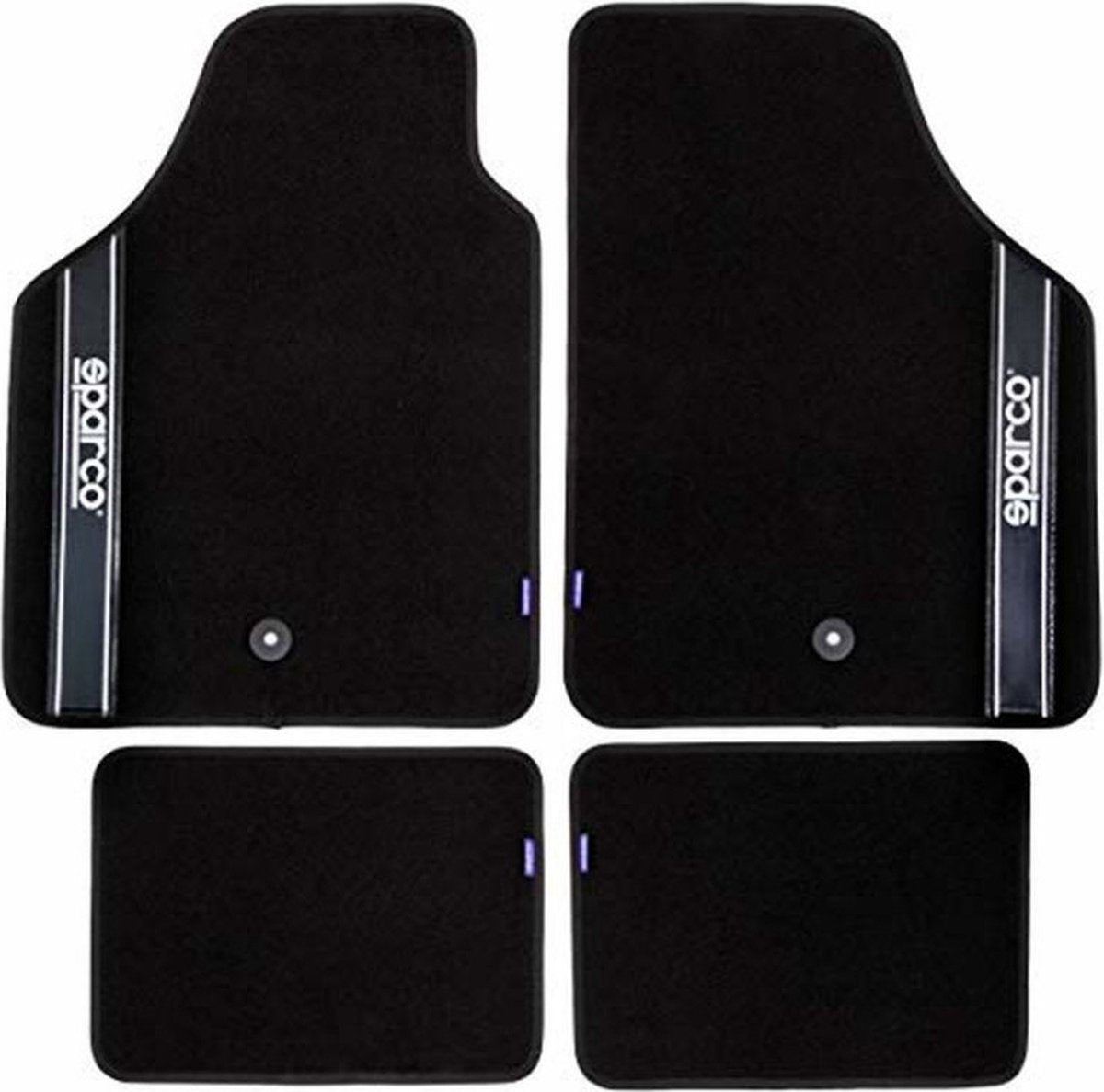 Tapis de voiture Sparco universels, lot de 4 - tissu - noir