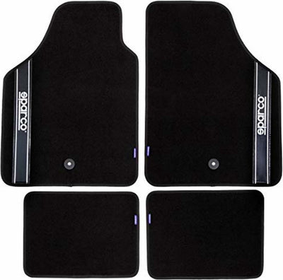 Tapis de voiture Sparco universels, lot de 4 - tissu - noir