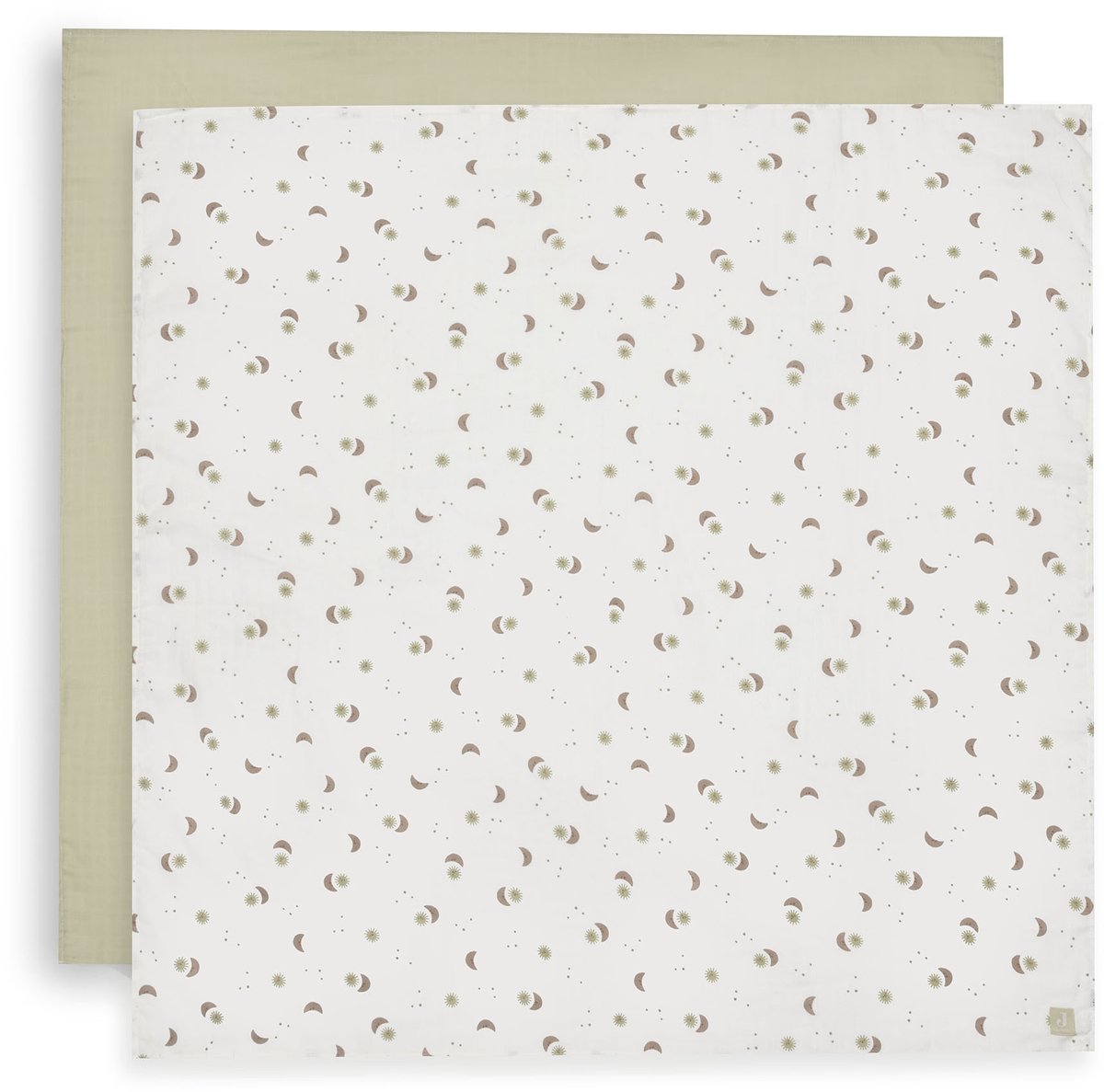 Jollein chiffon hydrophile grand 115x115cm sur la lune (pack de 2)