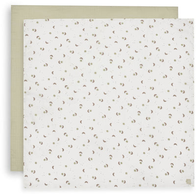 Jollein chiffon hydrophile grand 115x115cm sur la lune (pack de 2)