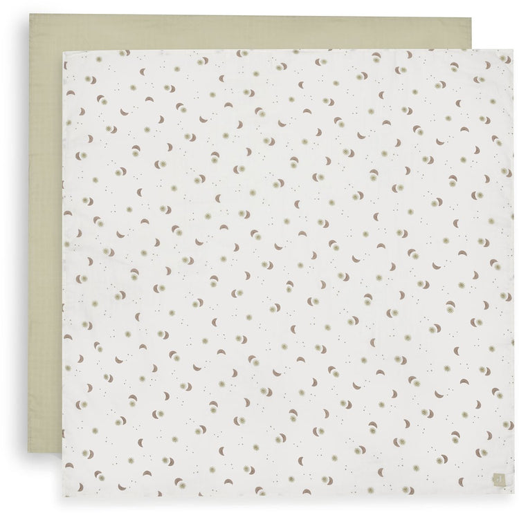 Jollein chiffon hydrophile grand 115x115cm sur la lune (pack de 2)