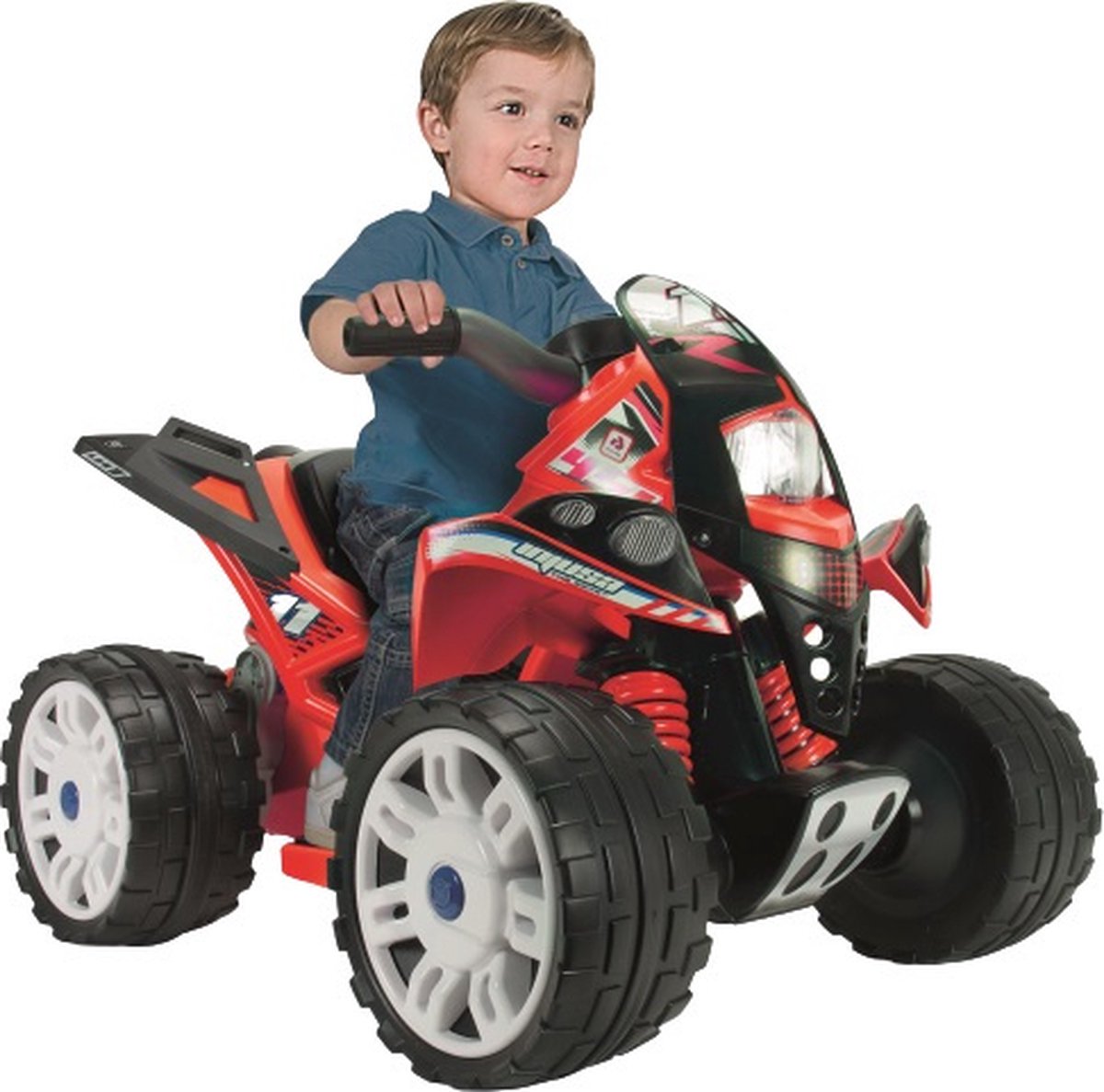 Injusa le quad 12V rouge électrique du noir Black