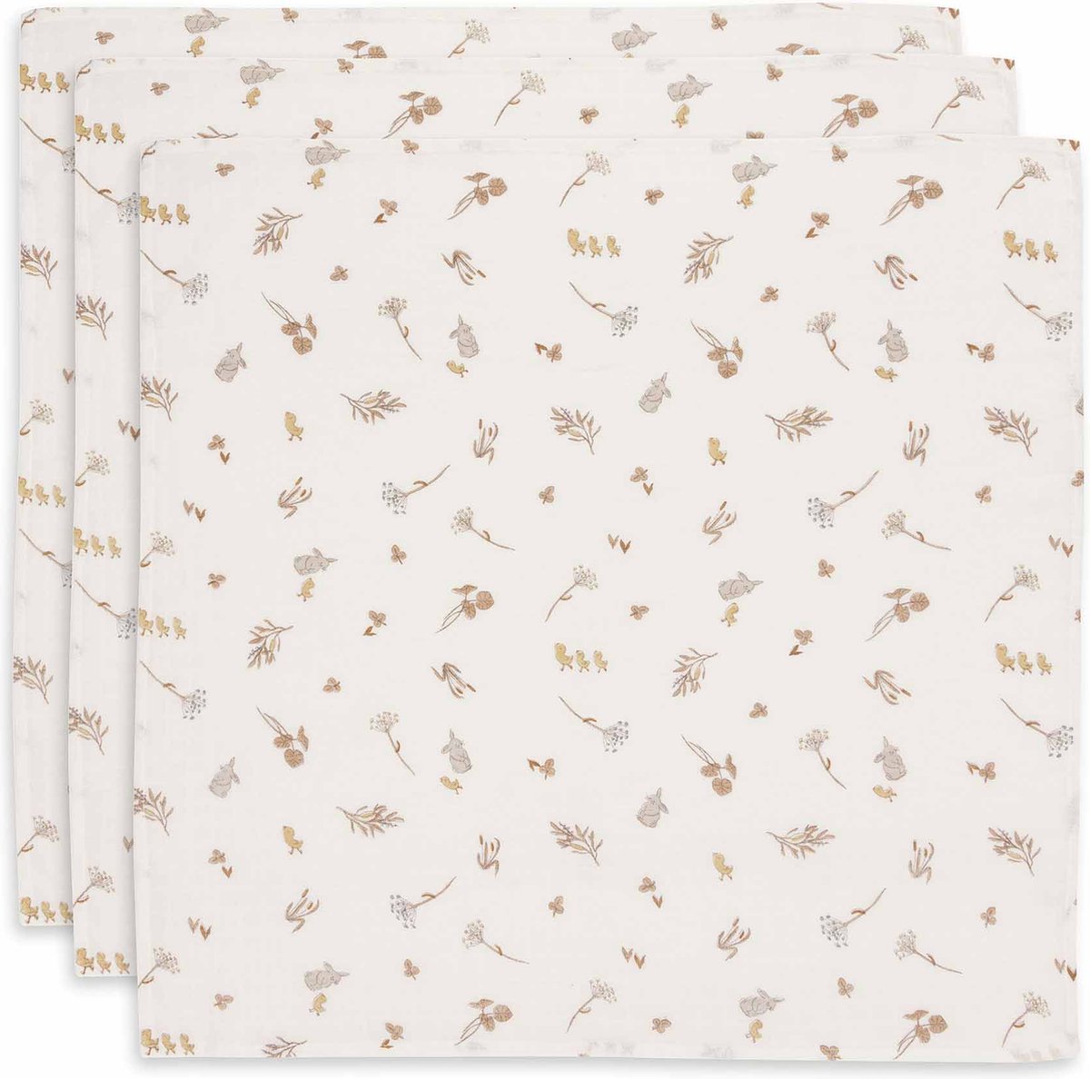 Jollein - tissu hydrophile petit 70x70cm - torchons - coton doux - 3 pièces - bord de rivière