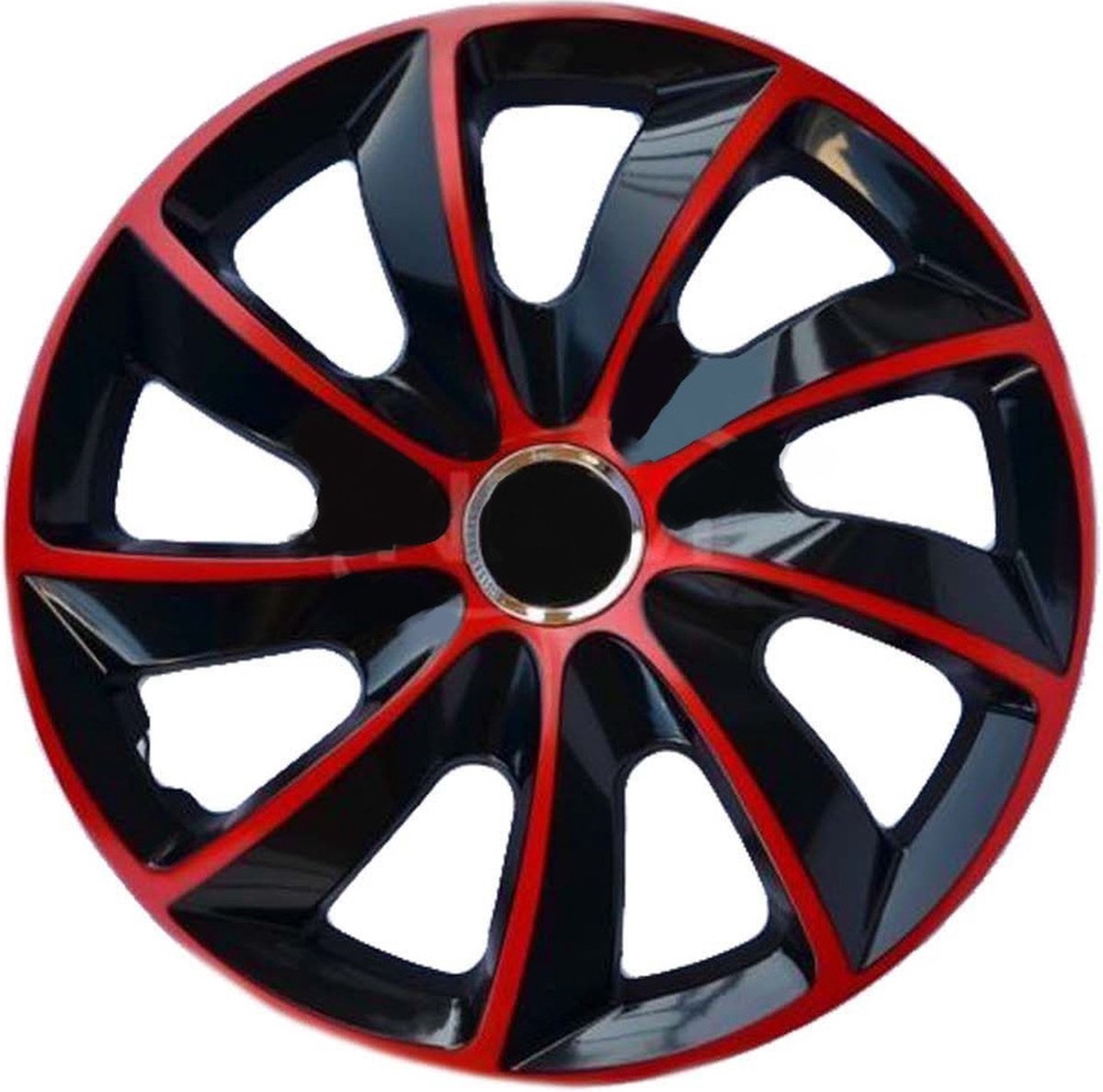 Nrm - enjoliveurs extra stig 15 - rouge noir - lot de 4 pièces - abs durable résistant