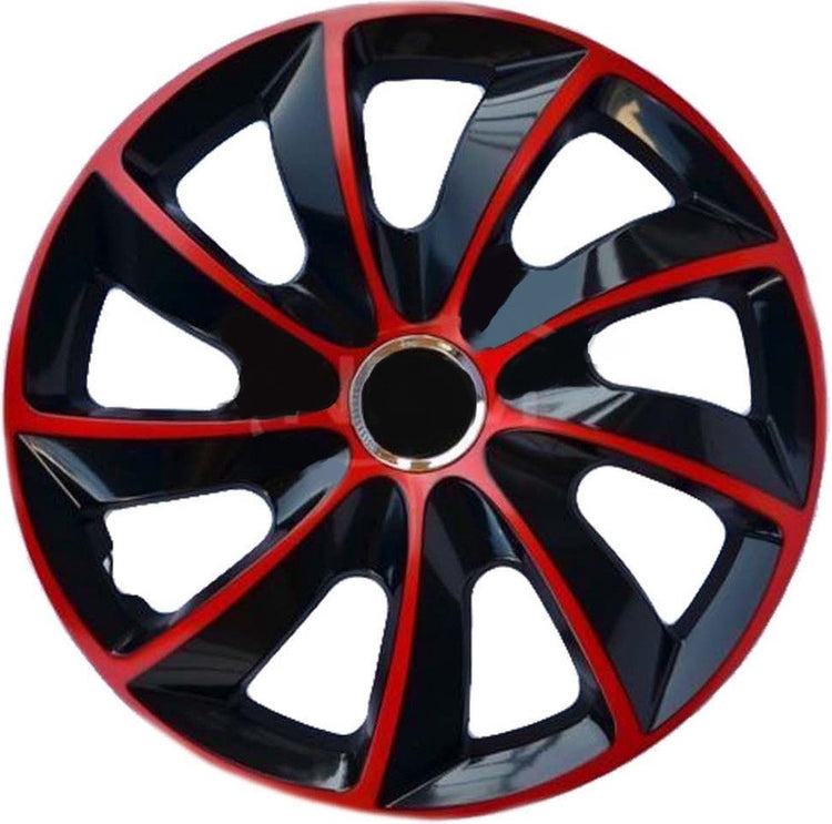 Nrm - enjoliveurs extra stig 15 - rouge noir - lot de 4 pièces - abs durable résistant