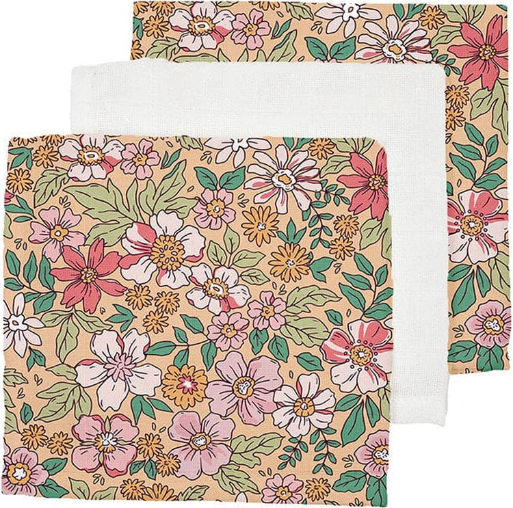 Fleur | Tissons hydrophiles multicolores 25 x 25 cm - 3 pièces