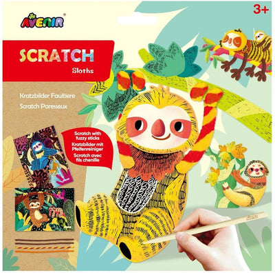 Avenir scratch and craft - paresseux - avec cure-pipes - jeu créatif - 3+