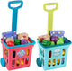 Eddy Toys - Ensemble de jeu de nourriture pour jouets de caddie - 21 pièces - caddie pour enfants avec accessoires - accessoires de magasin de jouets - 1 ensemble aléatoire