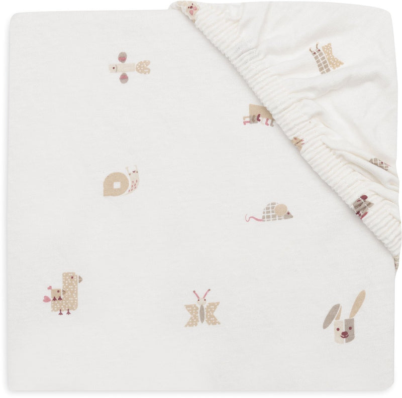 Drap-housse Jollein pour lit - 60x120cm - jersey - amis des animaux