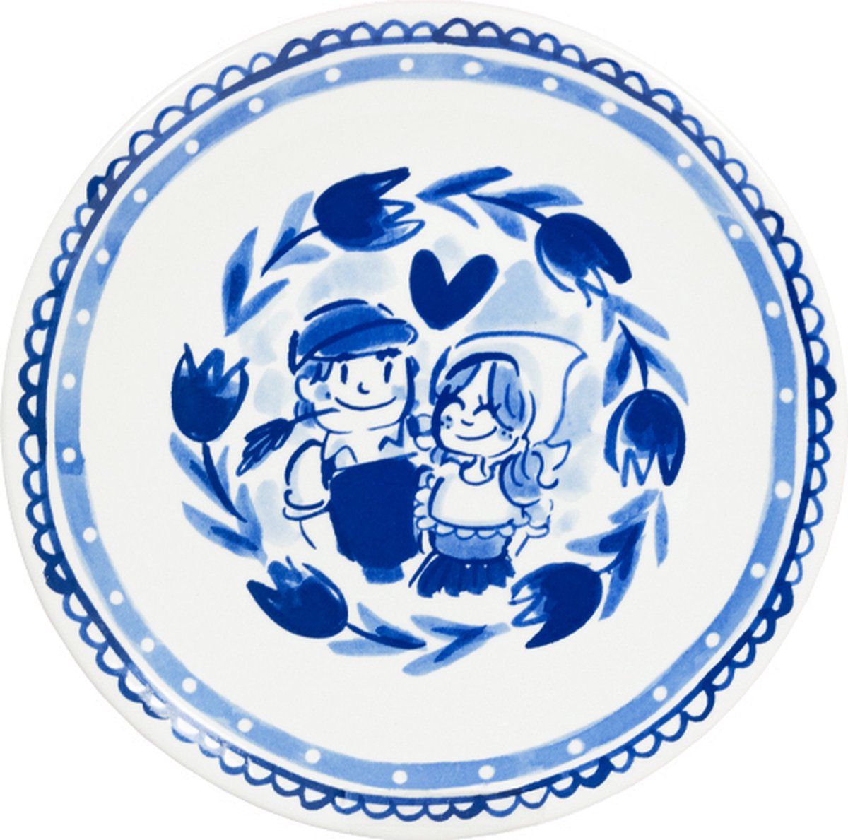 Assiette petit déjeuner Amsterdam blond, blond de Delft, tulipe 22cm