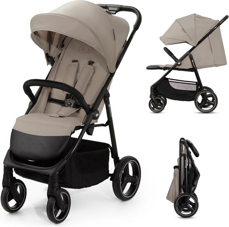 Poussette Kinderkraft Trig 3 – jusqu'à 25 kg* – système de pliage par clic – roues rotatives à 360° – beige