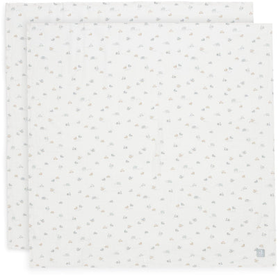 Jollein - tissu hydrophile grand 115x115cm - lange - coton doux - 2 pièces - en déplacement