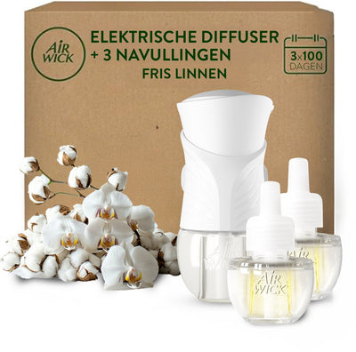 Désodorisant électrique Air wick - linge frais - 1 appareil + 3 recharges