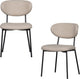 Chaises de salle à manger Woood Kjeld - tissu tissé - naturel - lot de 2