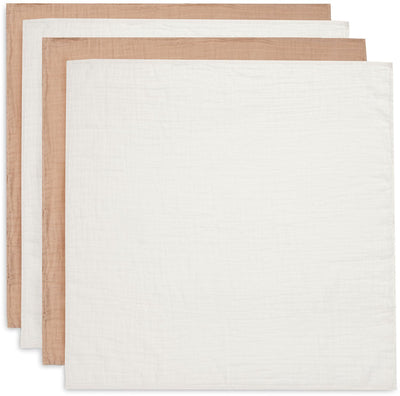 Jollein - tissu hydrophile petit 70x70cm - lange - coton doux - 4 pièces - biscuit ivoire