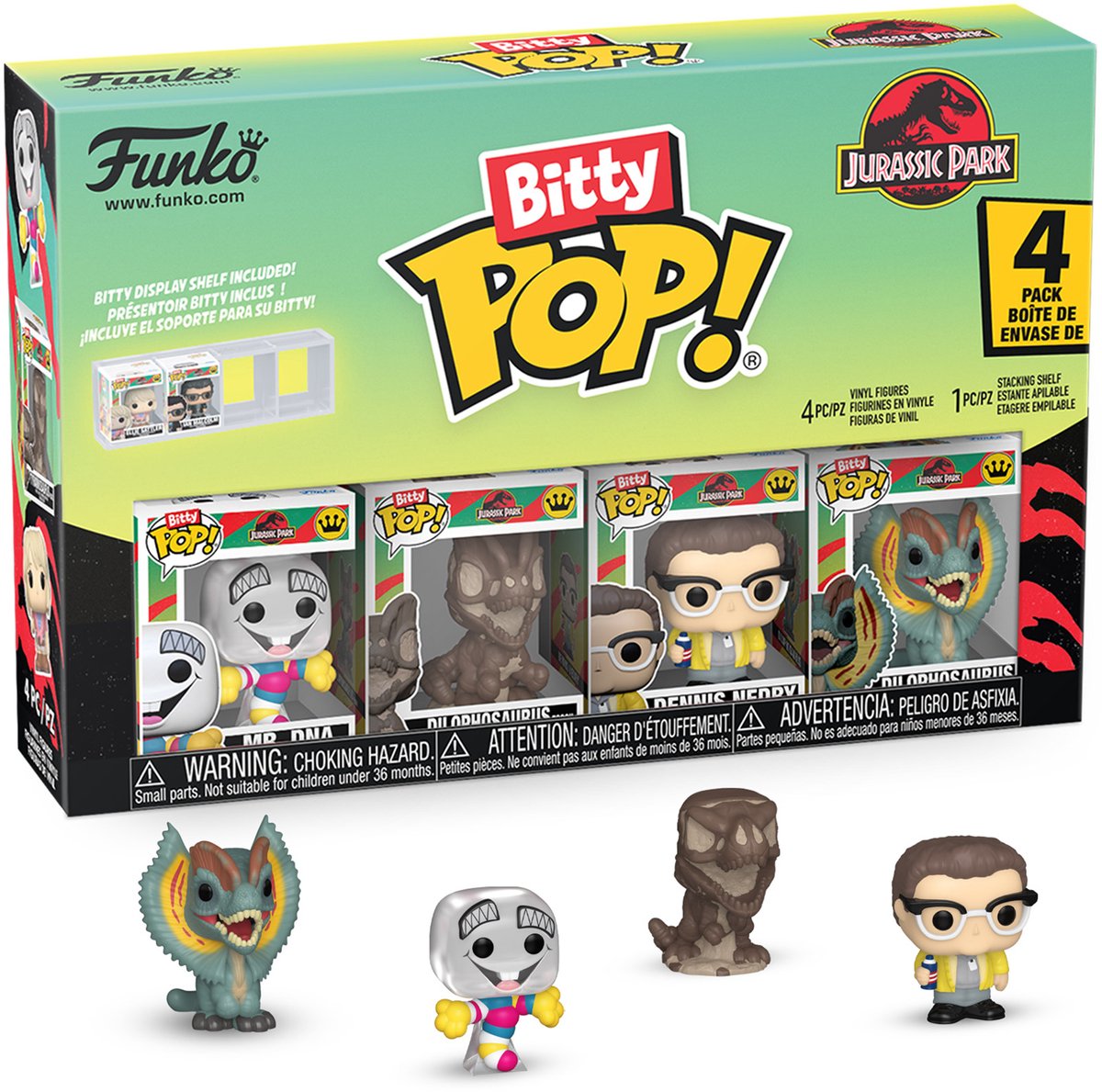 Funko bitty pop 4 pack : parc jurassique - mr. ADN