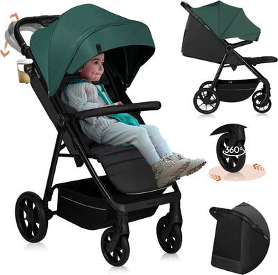 Lionelo mira - landau - poussette - pour enfants jusqu'à 22 kg - roues avant 360° - poignée de dossier réglable - auvent XXL étanche avec UPF50+ - harnais 5 points - grandes roues tout-terrain - absorption complète des chocs - pliable de manière compacte
