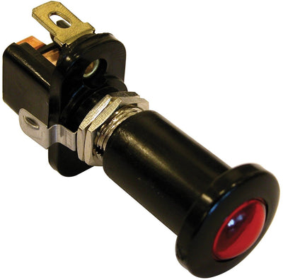 Interrupteur à tirette Carpoint avec indicateur rouge - interrupteur intégré 12 V - interrupteur à tirette lumineux - design compact - noir