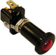 Interrupteur à tirette Carpoint avec indicateur rouge - interrupteur intégré 12 V - interrupteur à tirette lumineux - design compact - noir