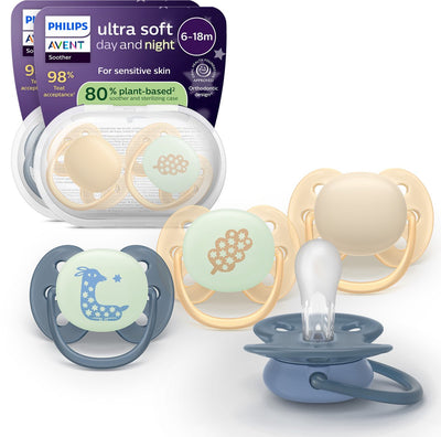 Philips avent ultra soft nighttime – 6 à 18 mois - sucette qui brille dans le noir - pack de 4 -scf094 10