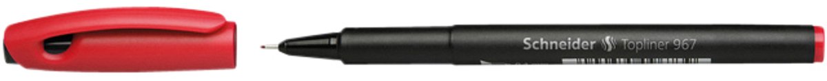 Instruments d'écriture Schneider fineliner schneider - topliner 967 - largeur de trait 0,4 mm - rouge - boîte de 10 pièces - s-9672