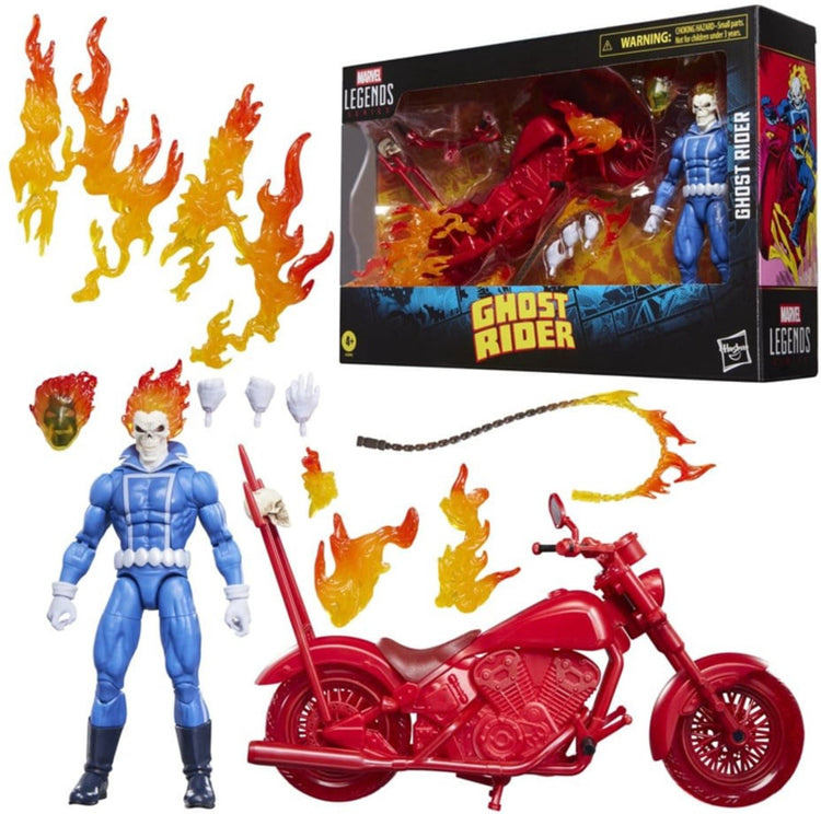 Hasbro ghost rider marvel legends figurine johnny blaze avec moto figurine 15 cm