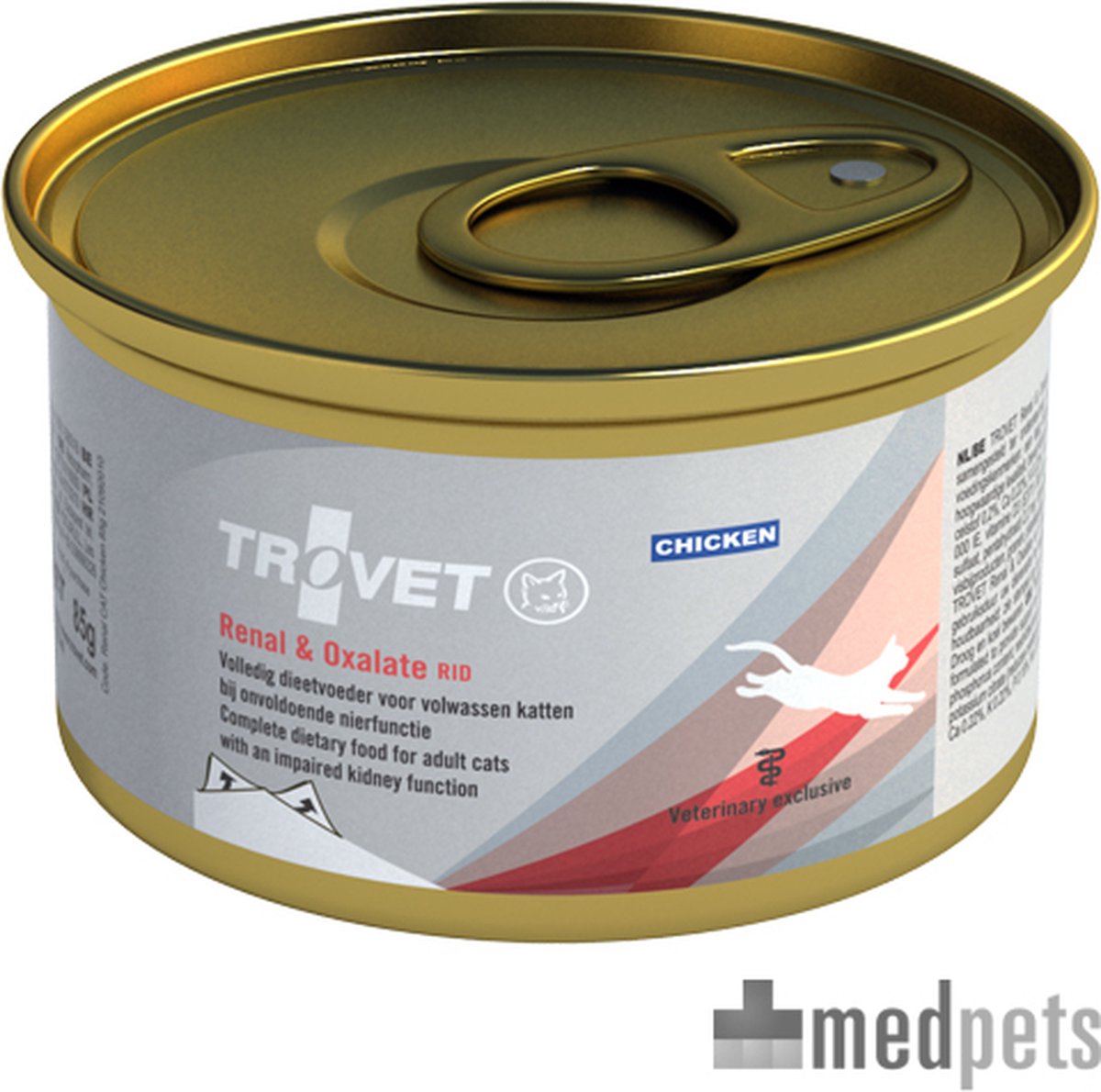 Trovet débarrassé d'oxalate rénal (poulet) chat - 1 boîte de 100 g