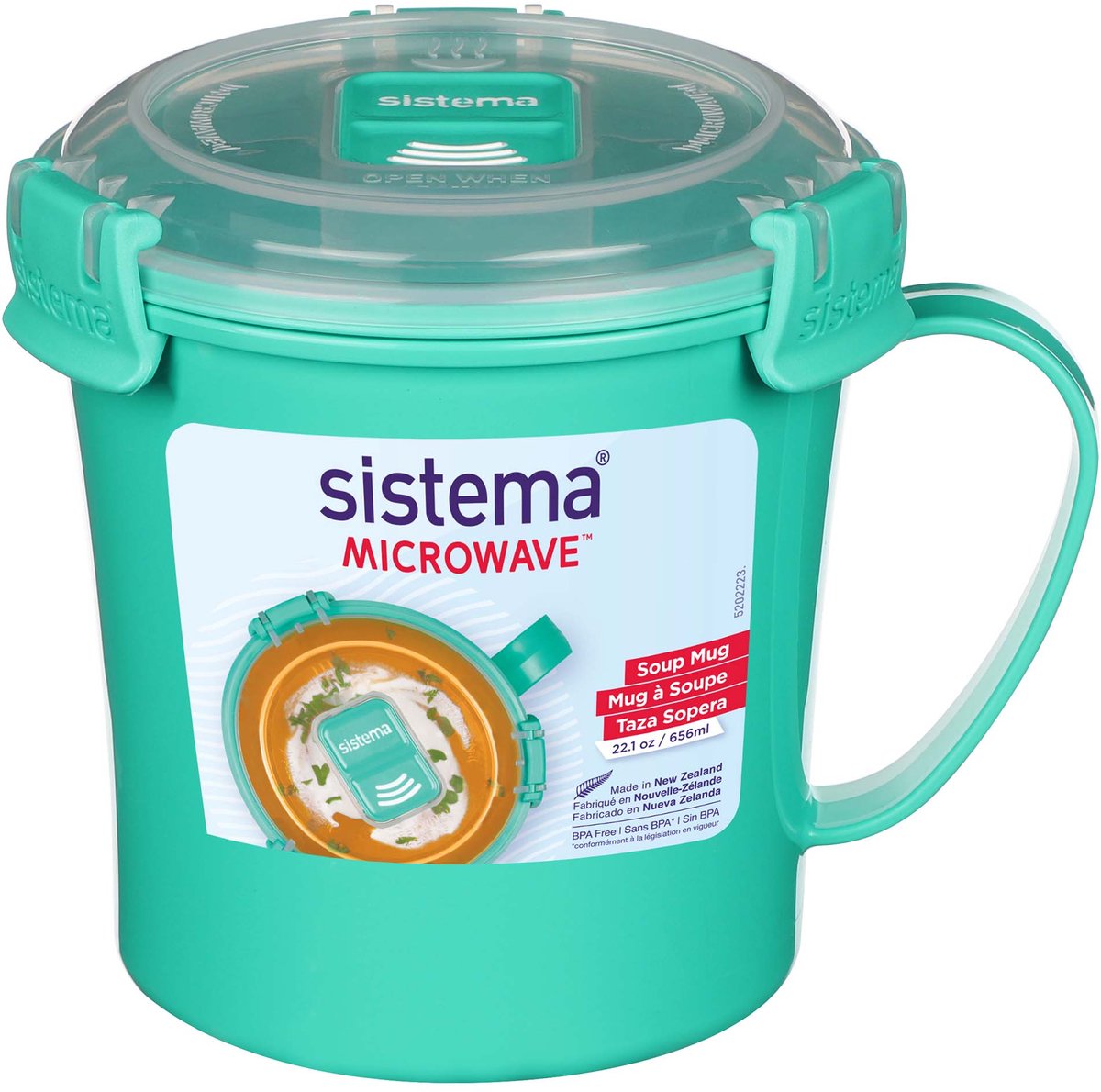 Tasse à soupe couleur micro-ondes Sistema moyenne 656ml