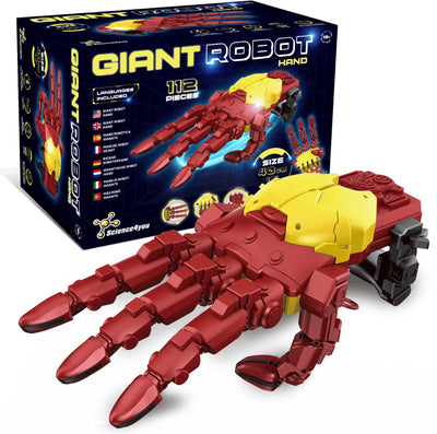 Science 4 you science4you main cyborg géante - boîte d'expérimentation - kit de construction robotique technique - main de robot - 112 pièces pour un plaisir créatif