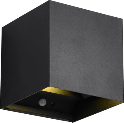 Rl vis ton talent de réalité lumineuse - applique murale - noir mat - incl. 2x smd 1w - rechargeable - sans fil - détecteur de mouvement - capteur crépusculaire - alimentation par batterie - éclairage extérieur - ip44