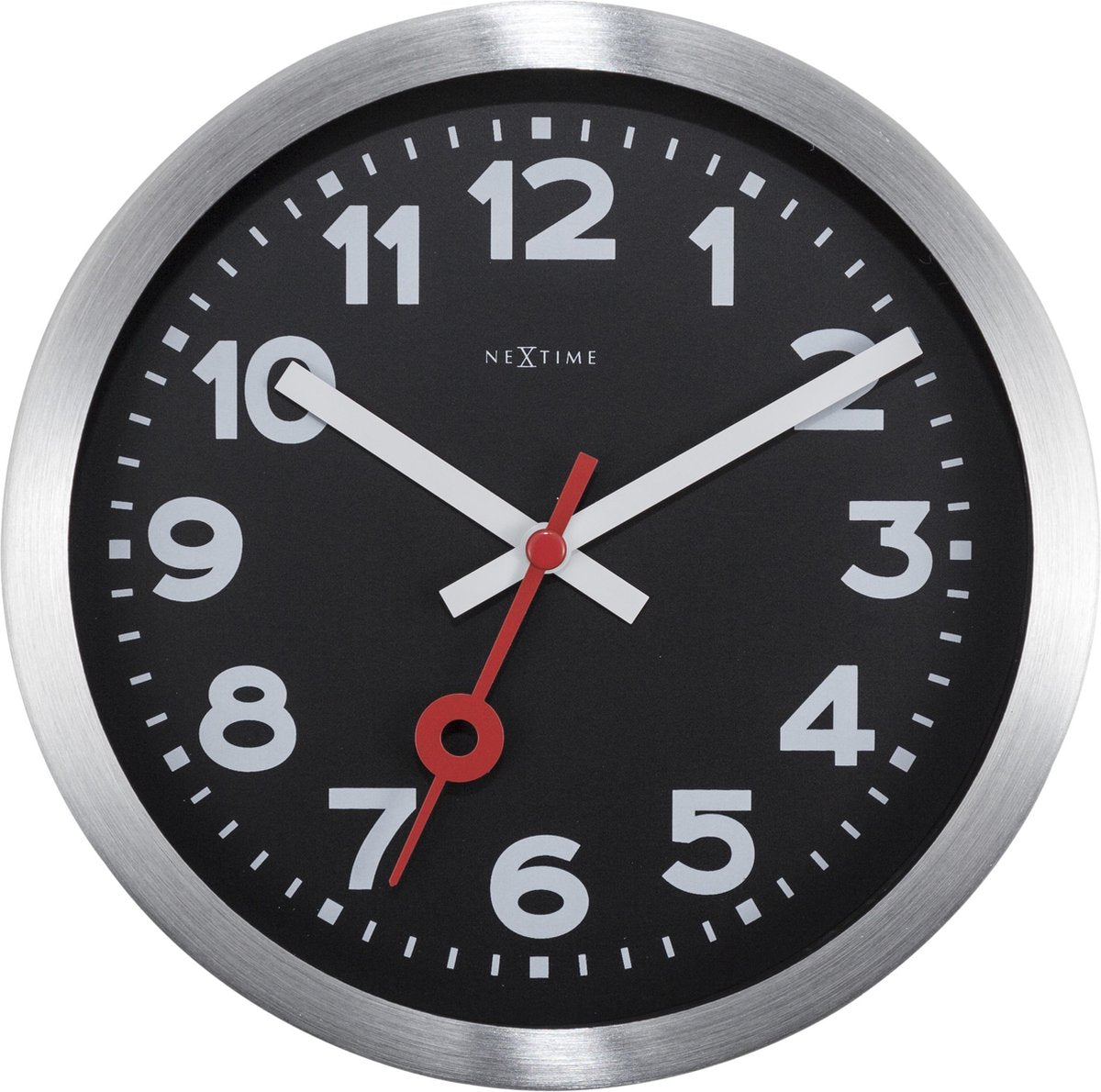 Station Nexttime – horloge murale de table – 19 cm – aluminium – noir