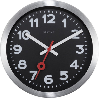 Station Nexttime – horloge murale de table – 19 cm – aluminium – noir