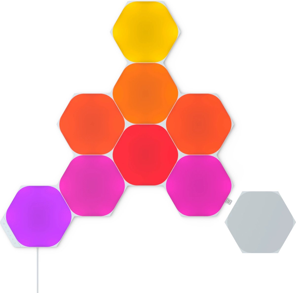 Kit de démarrage Nanoleaf formes hexagones - éclairage intelligent - 9 panneaux LED RVB - Siri, Google, Alexa