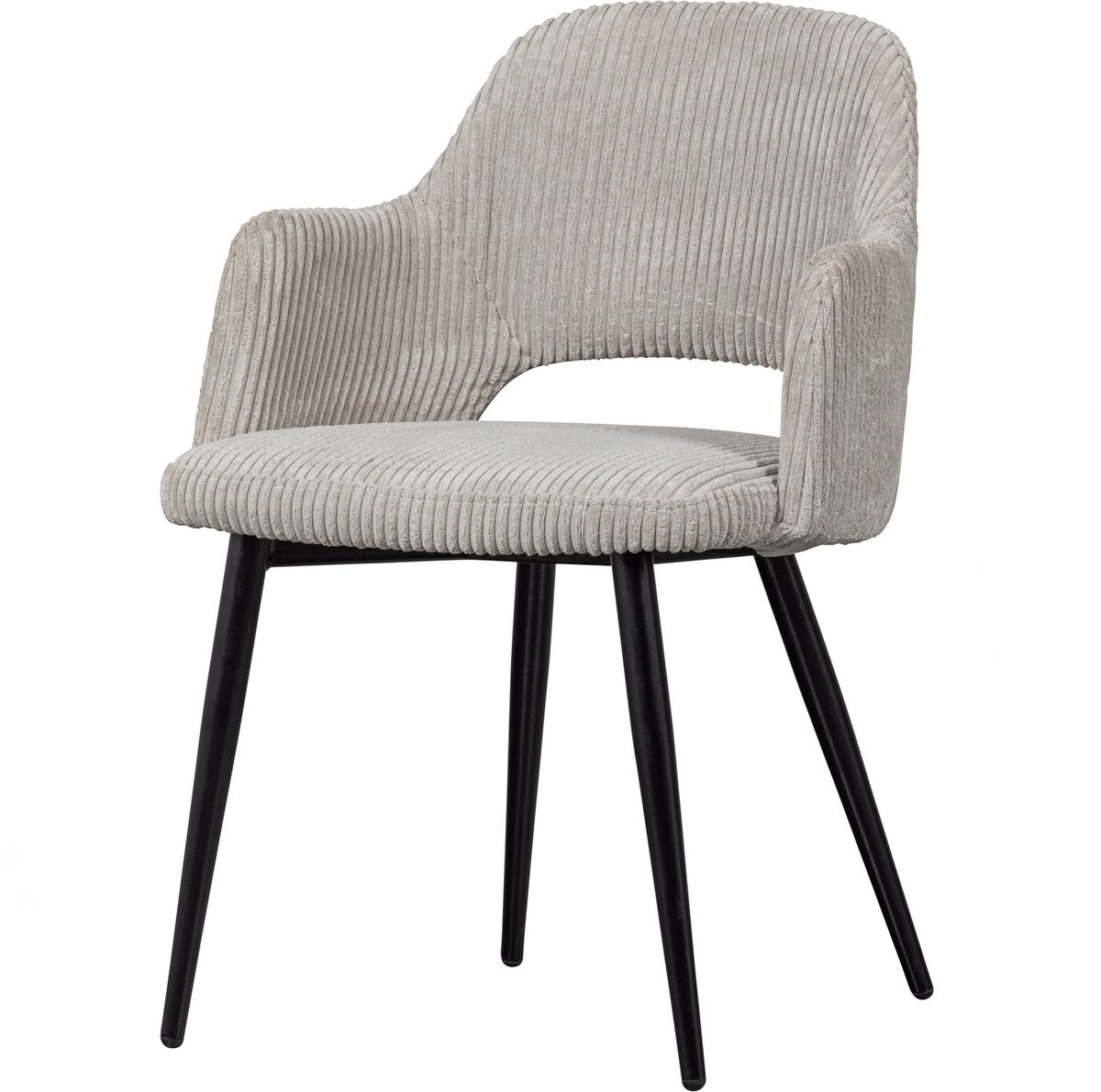 Chaise de salle à manger Woood ferdy - polyester - perle - 82x56x58