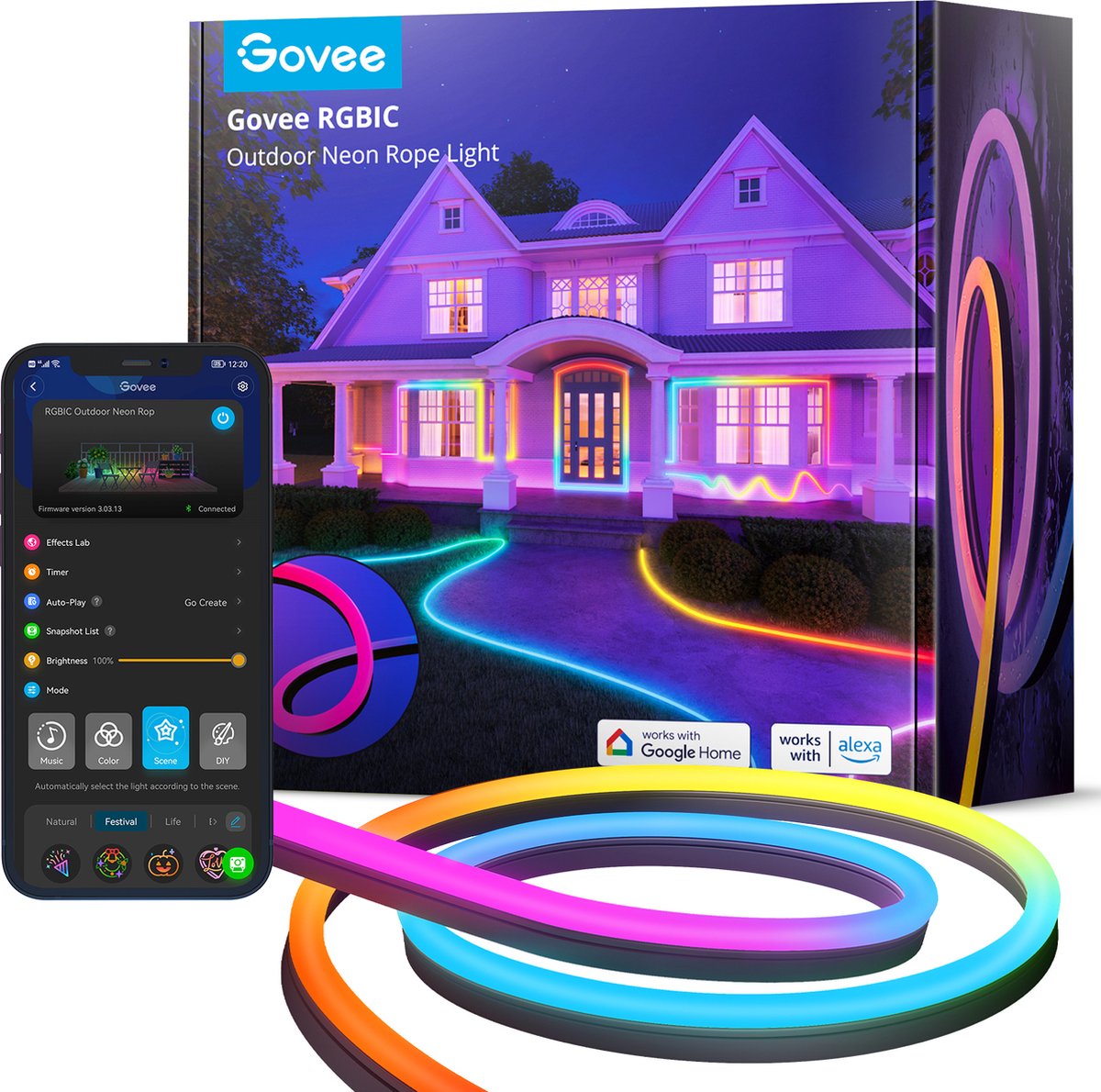 GOVEE RGBIC LIGHT DE ROPE DE NEON OUTDOOOR (10 m)