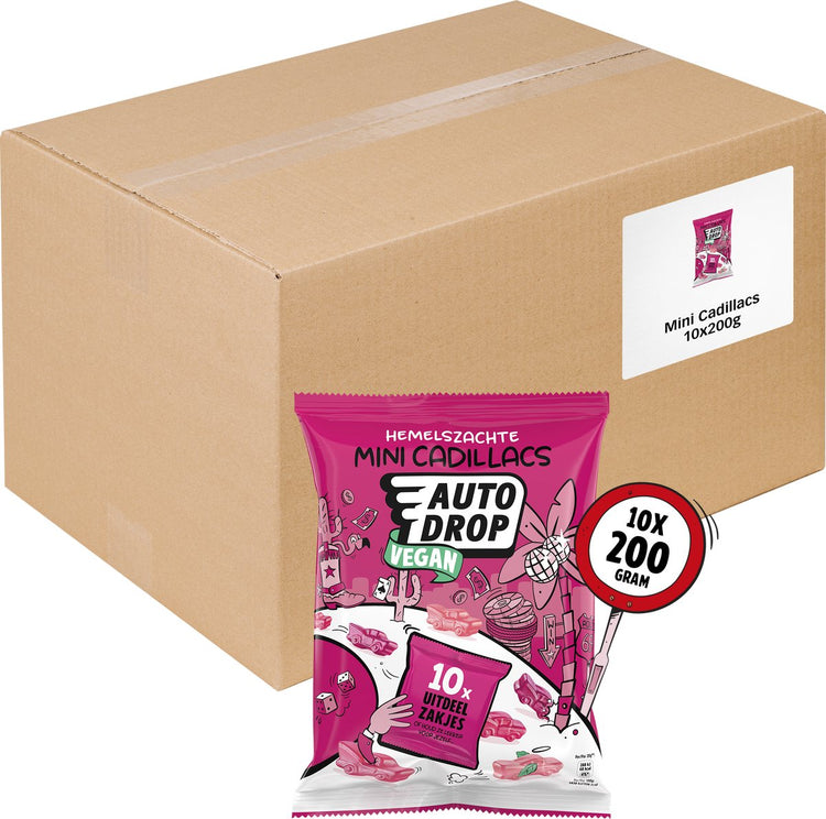 Autodrop - bonbons - mini sacs distributeurs végétaliens Cadillacs - 10 sacs - 200 grammes