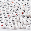 Perles de lettre blanc 7 mm, 200st.
