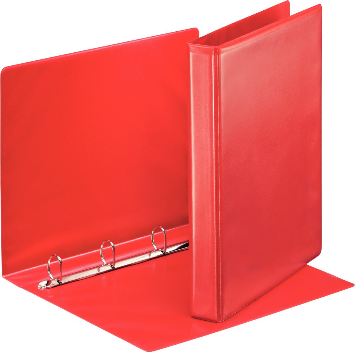 Classeur à anneaux panoramique Esselte essentials a4 - 4 anneaux - largeur de dos 44 mm - rouge
