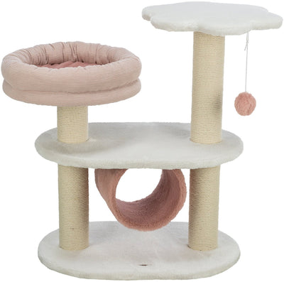 Trixie arbre à chat Isabella - meuble à gratter de luxe avec plateforme allongée et balle de jeu - 58x38x70 cm