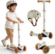 Trottinette enfant Lionelo jessy + casque enfant - trottinette 3 roues - tranche d'âge 3+ - max 50kg - éclairage LED dans les roues - hauteur réglable 65-70-75-80 cm