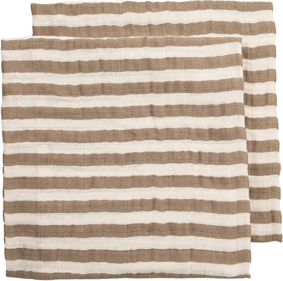 Lingettes hydrophiles prélavées Meyco baby fat stripe - paquet de 2 - hydrophiles prélavées - taupe - 70x70cm