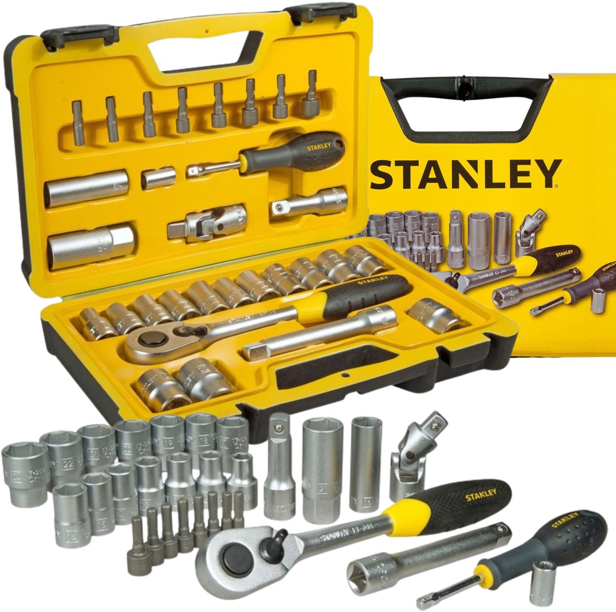 Jeu de clés à douille Stanley 1 2 30 pièces (chrome satiné) (m)