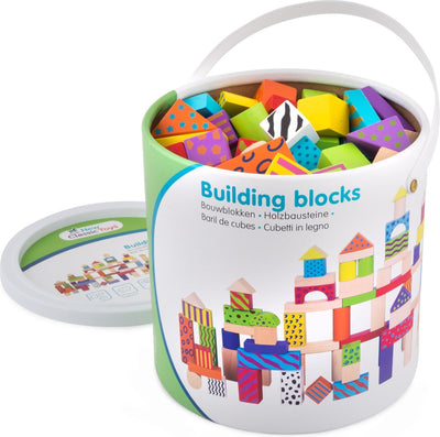 Blocs de construction en bois New Classic Toys ® - blocs 100 pièces - fantaisie - fsc
