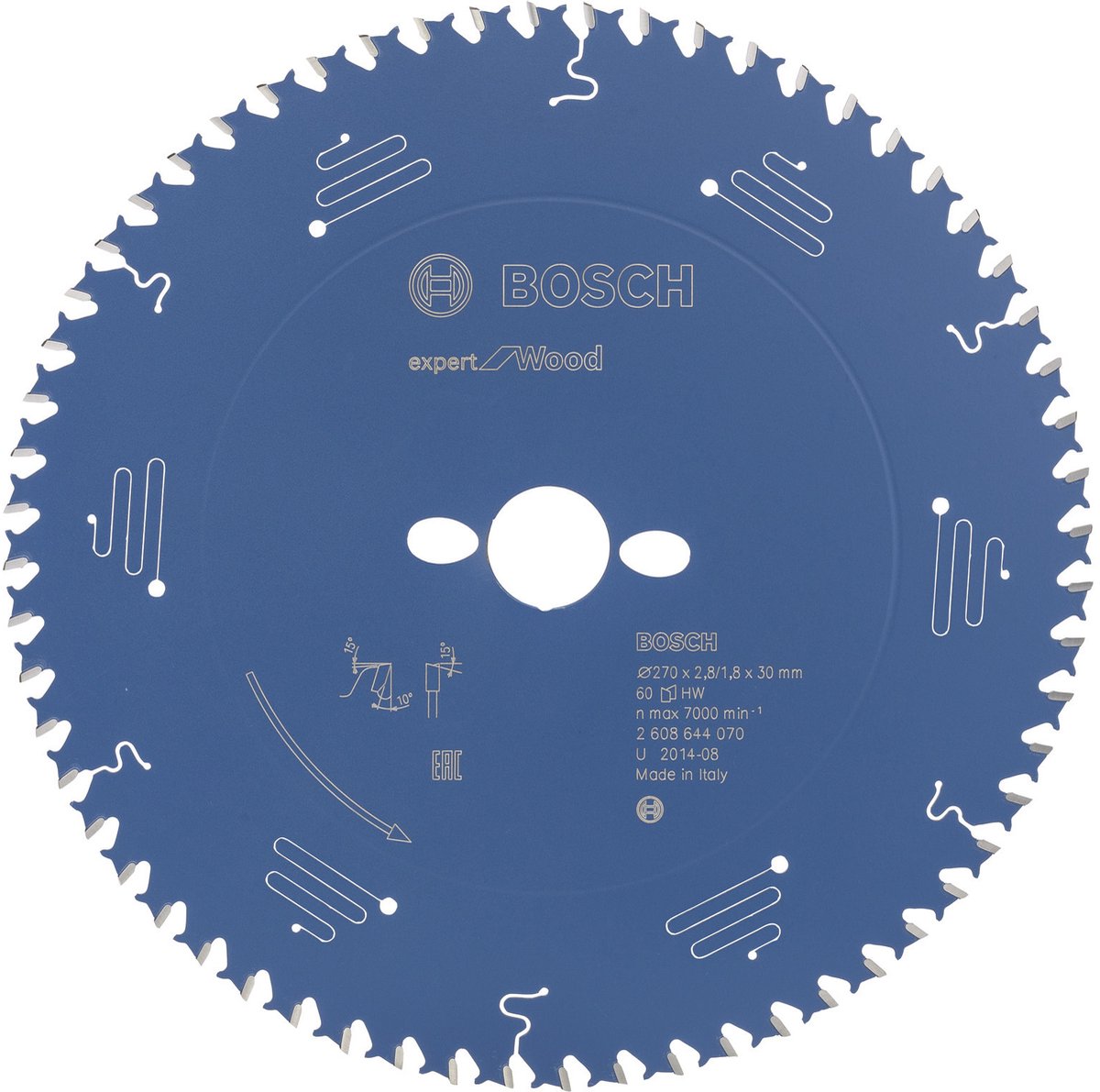 Lame de scie circulaire Bosch expert pour le bois 210x30x2,8 1,8x30 t