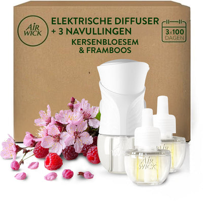 Désodorisant électrique Air wick - fleur de cerisier - 1 appareil + 3 recharges