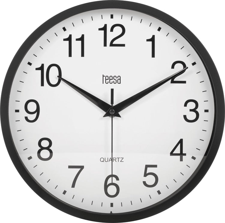 Teesa tsa0037b horloge murale analogique 25 cm noir